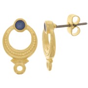 Orecchini etnici strutturati 11 mm - dorato oro fino - Placcati oro - Blu x2|raw }}