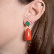 Orecchini ottagonali 12x8 mm in resina epossidica - dorato oro fino - Giacinto x2