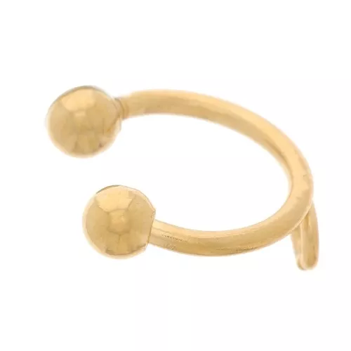 Anello per orecchie 10 mm con palline svitabili - Acciaio inox 304 dorato x1