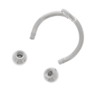 Anello sottile da 10 mm con sfere svitabili - Acciaio inox 304 x1