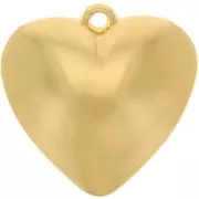 Pendente cuore curvo da 32 mm - Dorato con oro fino x1
