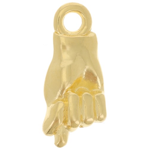 Ciondolo Figa - 15x7 mm - Dorato con oro fino x1