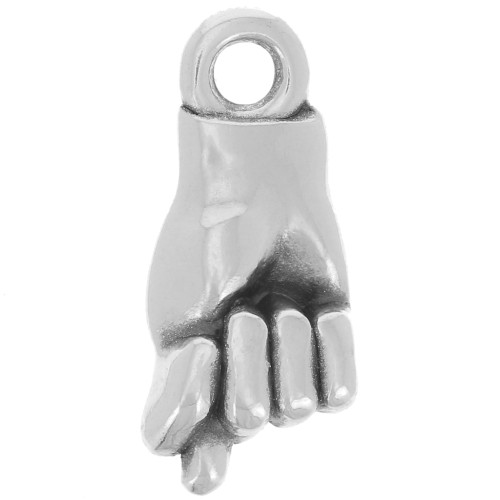 Ciondolo mano Figa - 15x7 mm - Placcatura argento antico x1