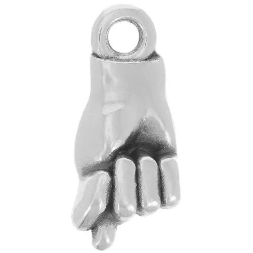 Ciondolo mano Figa - 15x7 mm - Placcatura argento antico x1
