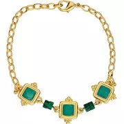 Distanziatore etnico quadrato 15 mm - Dorato con oro fino - Perla prugna