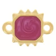 Distanziatore sole rettangolare 14x10 mm Dorato oro fino - Prugna perlato