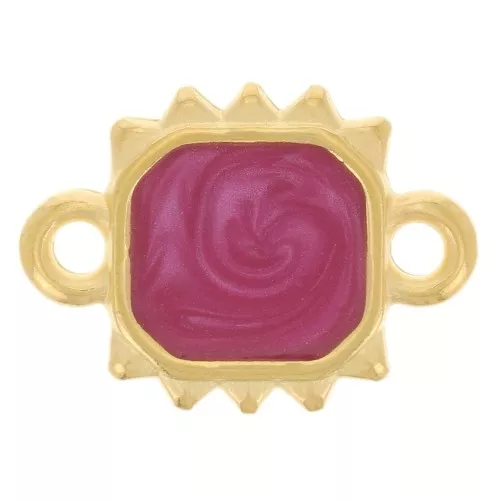 Distanziatore sole rettangolare 14x10 mm Dorato oro fino - Prugna perlato