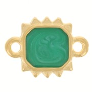 Distanziatore sole rettangolare 14x10 mm Dorato oro fino - Verde perlato|raw }}