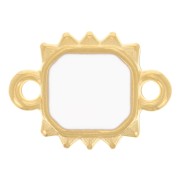 Distanziatore sole rettangolare 14x10 mm Dorato oro fino - Bianco x1|raw }}