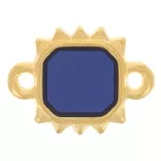 Distanziatore sole rettangolare 14x10 mm Dorato oro fino - Blu