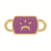 Distanziatore rettangolare luna 16x7mm - Dorato con oro fino - Prugna|raw }}