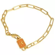 Distanziatore rettangolare luna 16x7mm - Dorato con oro fino - Prugna