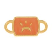 Distanziatore rettangolare luna 16x7mm - Dorato con oro fino - Salmone|raw }}