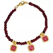 Ciondolo sole ottagonale 12x10 mm -in resina epossidica - oro fino - Blu