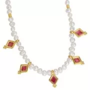 Ciondolo rombo 17x9 mm Resina epossidica effetto vetro colorato oro fino Blu x1