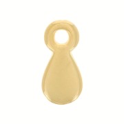 Ciondoli a goccia 8,5x4 mm - Dorato con oro fino x4