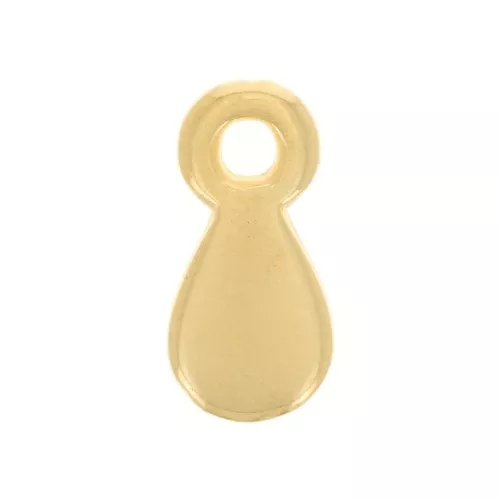 Ciondoli a goccia 8,5x4 mm - Dorato con oro fino x4
