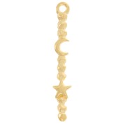 Pendente barra lavorata 30x5 mm motivo luna e stella - Dorato in oro fino x1|raw }}