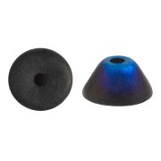 Perle di vetro Konos® di Puca® 4x2 mm - Jet Azzuro Mat x10g