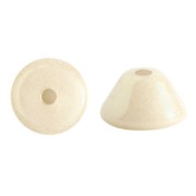 Perle di vetro Konos® di Puca® 4x2 mm - Opaque Ivory Ceramic Look x10g