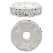 Perla rondella Strass mm. 10 argentato/Crystal  x1