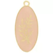 Pendente ovale 27x13 mm forma di fiore Resina epossidica Dorato oro fino - Nude x1