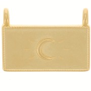 Pendente rettangolare 16x21,5 mm - motivo luna - Dorato in oro fino x1|raw }}