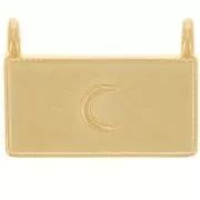 Pendente rettangolare 16x21,5 mm - motivo luna - Dorato in oro fino x1