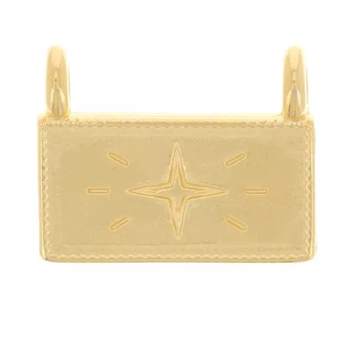 Pendente rettangolo 13,5x17 mm - stella - Dorato in oro fino x1