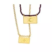 Pendente rettangolo 13,5x17 mm - stella - Dorato in oro fino x1