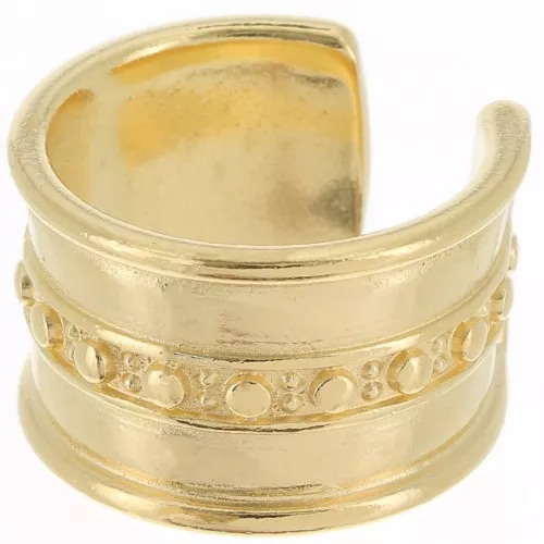 Anello grande con palline - Misura 55 - Dorato in oro fino x1