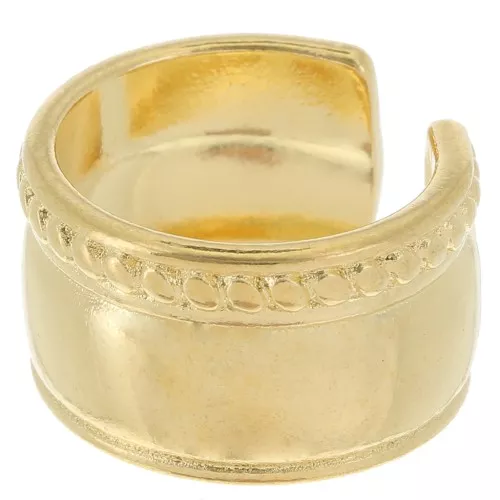 Anello grande - effetto corda intrecciata - Misura 54 - Dorato oro fino x1
