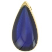 Pendente goccia 17x9mm in resina epossidica effetto vetro colorato -dorato Blu x1|raw }}