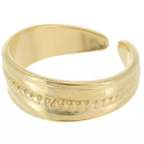 Anello grande strutturato - Misura 55 - Dorato oro fino x1