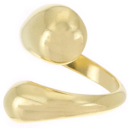 Anello grande - Misura 56 - Dorato in oro fino x1