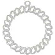 Pendente rotondo con effetto gourmette 29 mm - Placcato argento x1