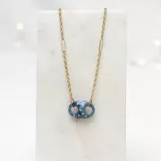 Maglia acrilica a forma di chicco di caffè 32x23 mm - Grigio chiaro x1