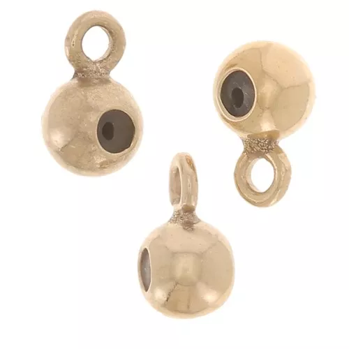 Perle stopper forma di perlina 3 mm con foro da 0,5 mm - Gold filled x1