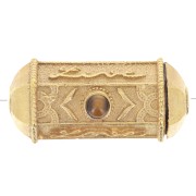 Perla cilindro escluso Perles&Co - 25x12 mm dorato oro fino - Occhio di tigre|raw }}