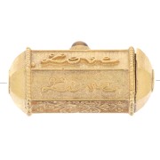 Perla cilindro escluso Perles&Co - 25x12 mm dorato oro fino - Occhio di tigre