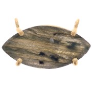 Pendente navetta 21x13 mm - Dorato in oro fino - Labradorite x1