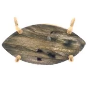 Pendente navetta 21x13 mm - Dorato in oro fino - Labradorite x1