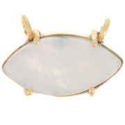 Pendente navette 21x13 mm - Dorato in oro fino- Pietra di luna x1|raw }}
