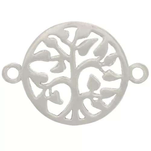 Distanziatore rotondo traforato 13,5 mm - motivo dell'albero della vita - Argento 925 x1