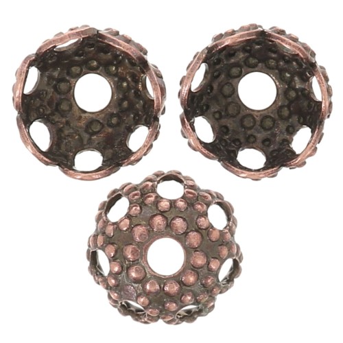 Coppette filigranate mm. 4 rame antico x20