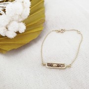 Distanziatore rettangolare arrotondato 29x6 mm - Argento 925 dorato x1