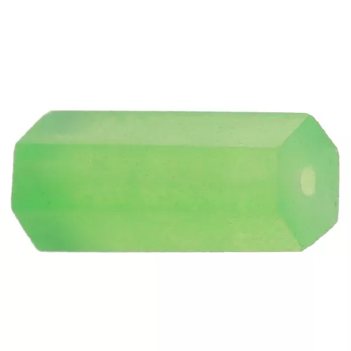 Perlina tubolare esagonale in pietra tinta 17x7 mm - Giada verde x1