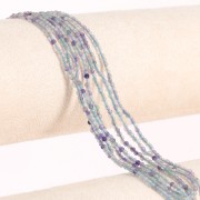 Perline sfaccettate rotonde da 2 mm in pietra semipreziosa - Fluorite x32cm