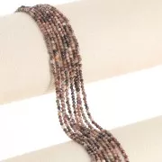 Perline sfaccettate rotonde da 2 mm in pietra semipreziosa - Rodonite x39cm