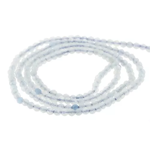Perline sfaccettate rotonde da 2 mm - Acquamarina x32cm